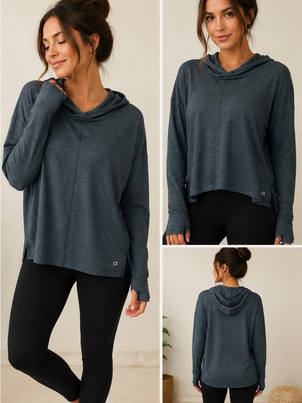 GAP Fit Heathered Teal Active Top